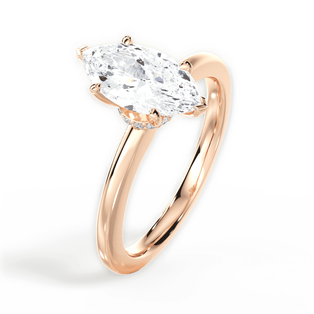 14kt Rose Gold/18kt Rose Gold/marquise/side