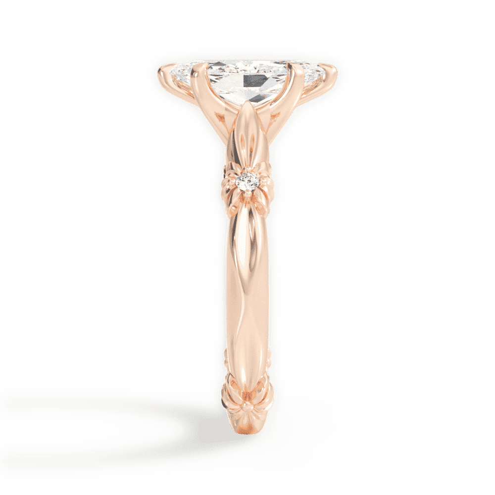 14kt Rose Gold/18kt Rose Gold/marquise/side