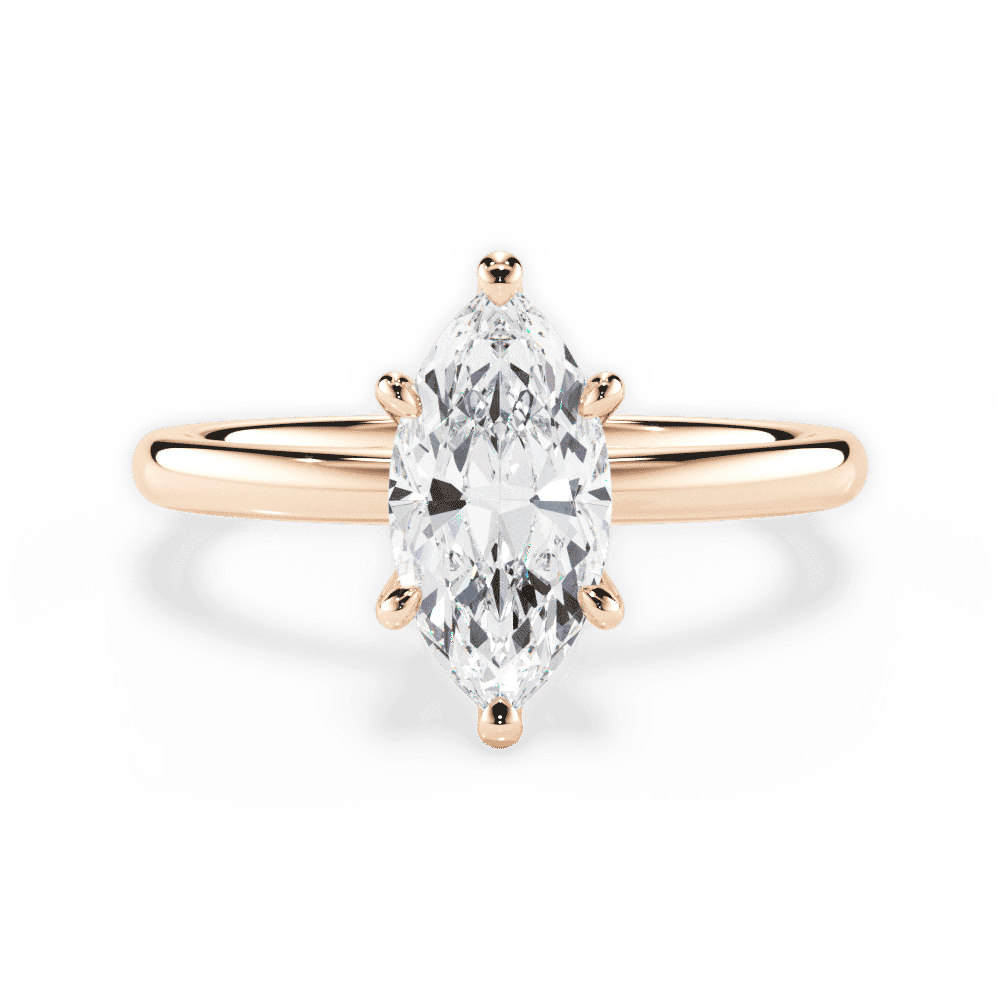 14kt Rose Gold/18kt Rose Gold/marquise/top