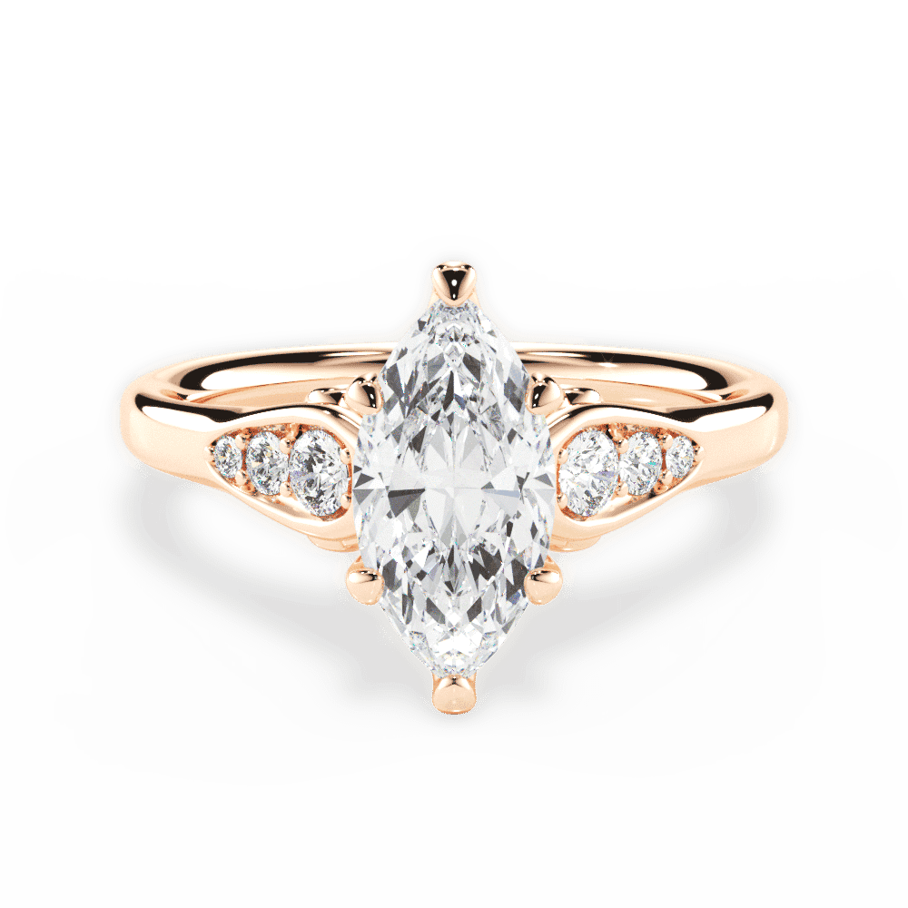 14kt Rose Gold/18kt Rose Gold/marquise/top