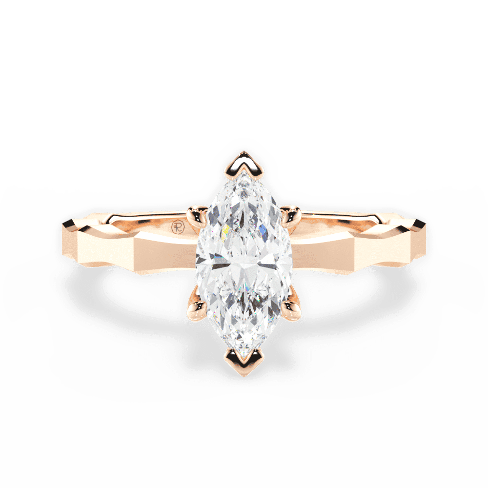 14kt Rose Gold/18kt Rose Gold/marquise/top