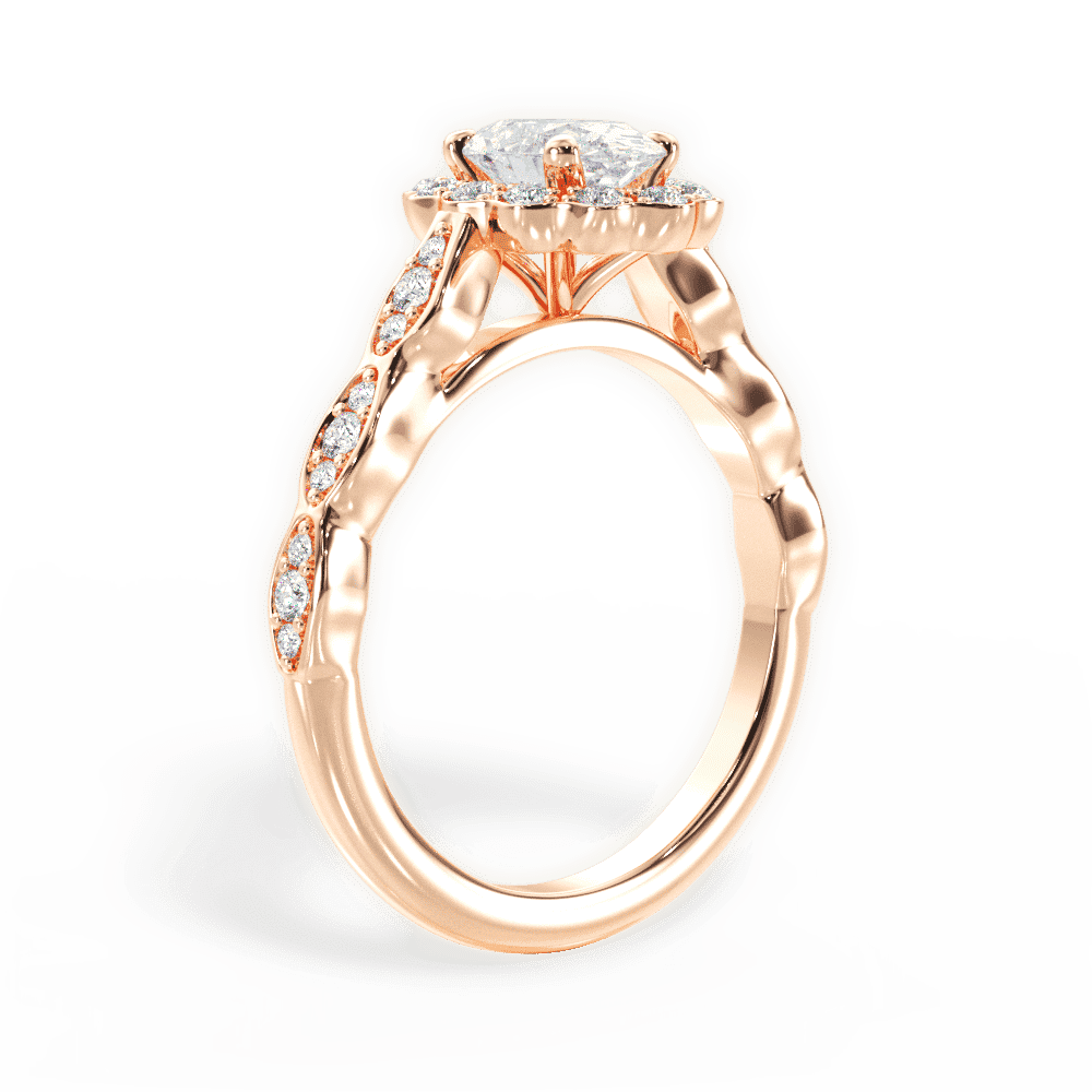 14kt Rose Gold/18kt Rose Gold/oval/front
