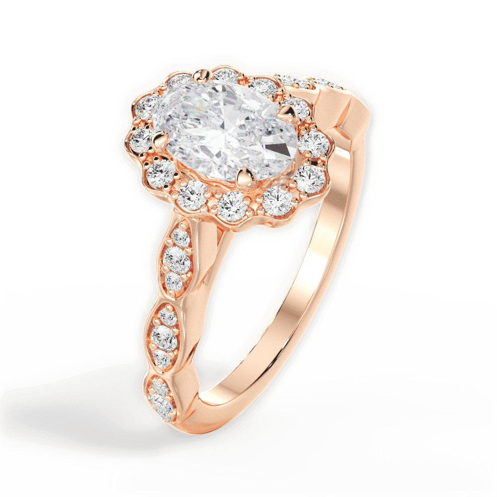 14kt Rose Gold/18kt Rose Gold/oval/side