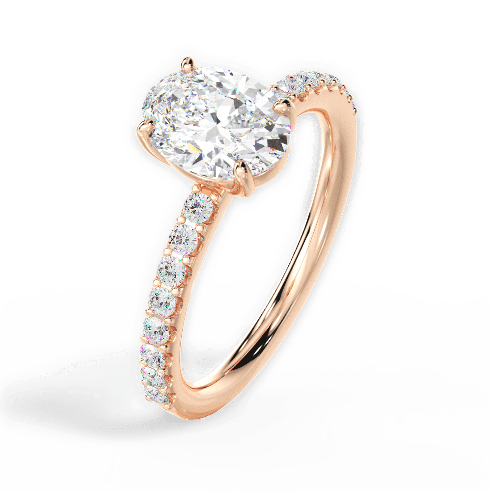 14kt Rose Gold/18kt Rose Gold/oval/side