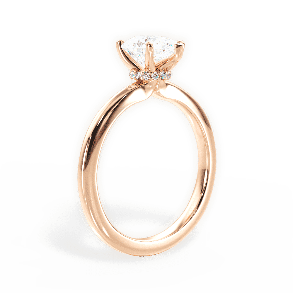 14kt Rose Gold/18kt Rose Gold/pear/front