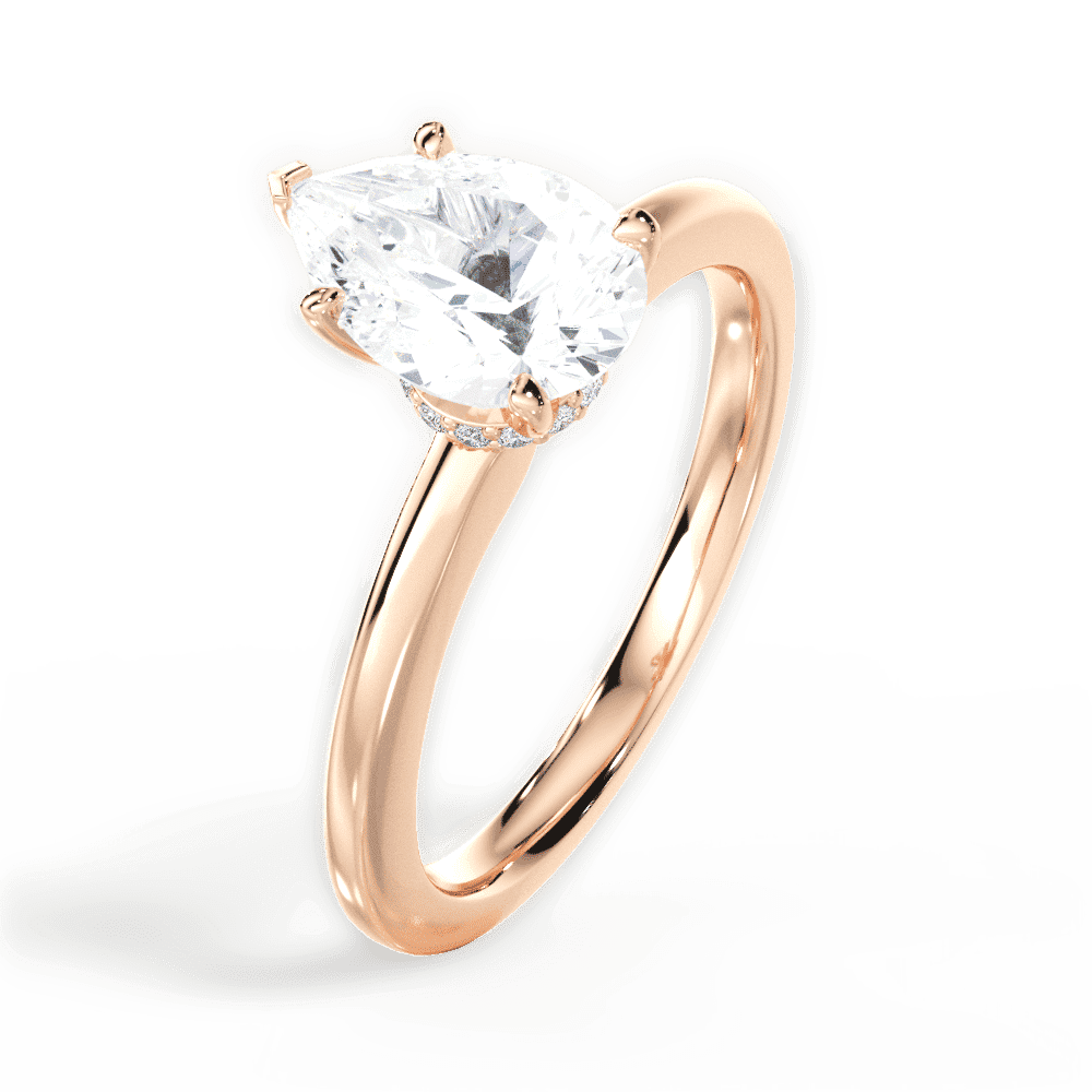 14kt Rose Gold/18kt Rose Gold/pear/side