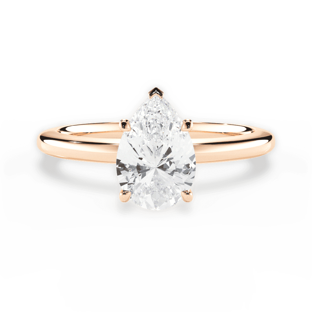 14kt Rose Gold/18kt Rose Gold/pear/top