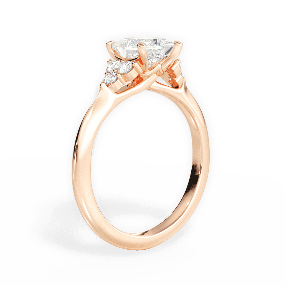 14kt Rose Gold/18kt Rose Gold/princess/front