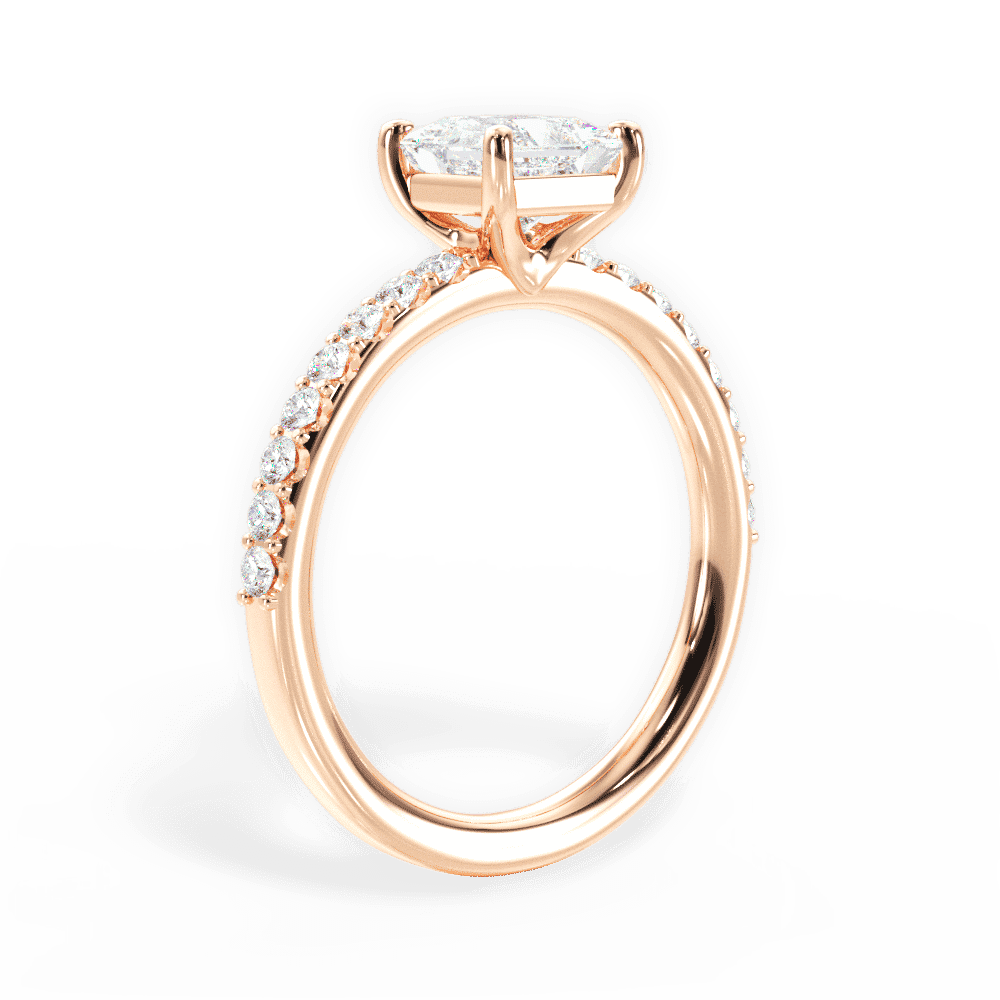 14kt Rose Gold/18kt Rose Gold/princess/front