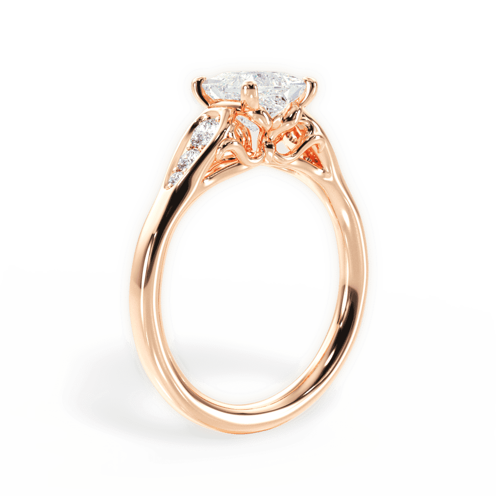 14kt Rose Gold/18kt Rose Gold/princess/front