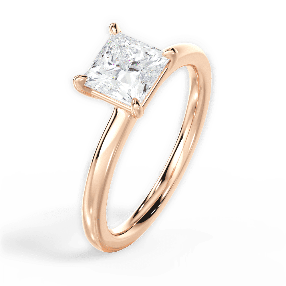 14kt Rose Gold/18kt Rose Gold/princess/perspective