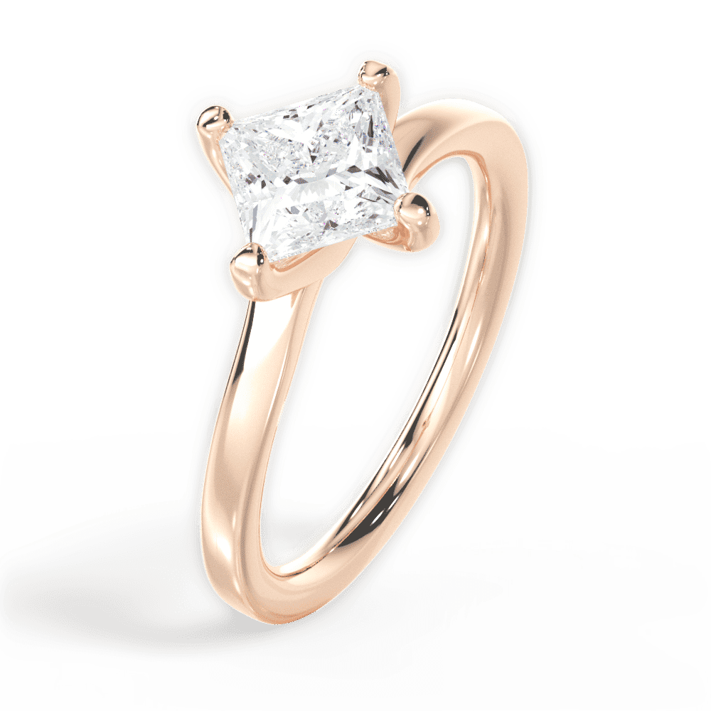 14kt Rose Gold/18kt Rose Gold/princess/perspective