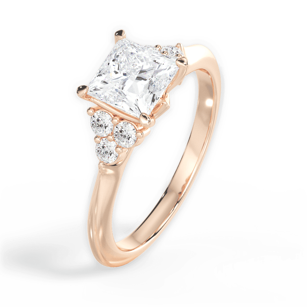 14kt Rose Gold/18kt Rose Gold/princess/perspective