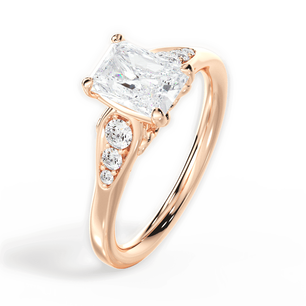 14kt Rose Gold/18kt Rose Gold/radiant/perspective