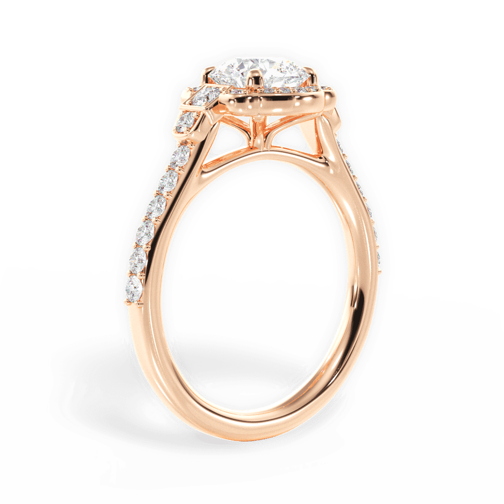 14kt Rose Gold/18kt Rose Gold/round/front