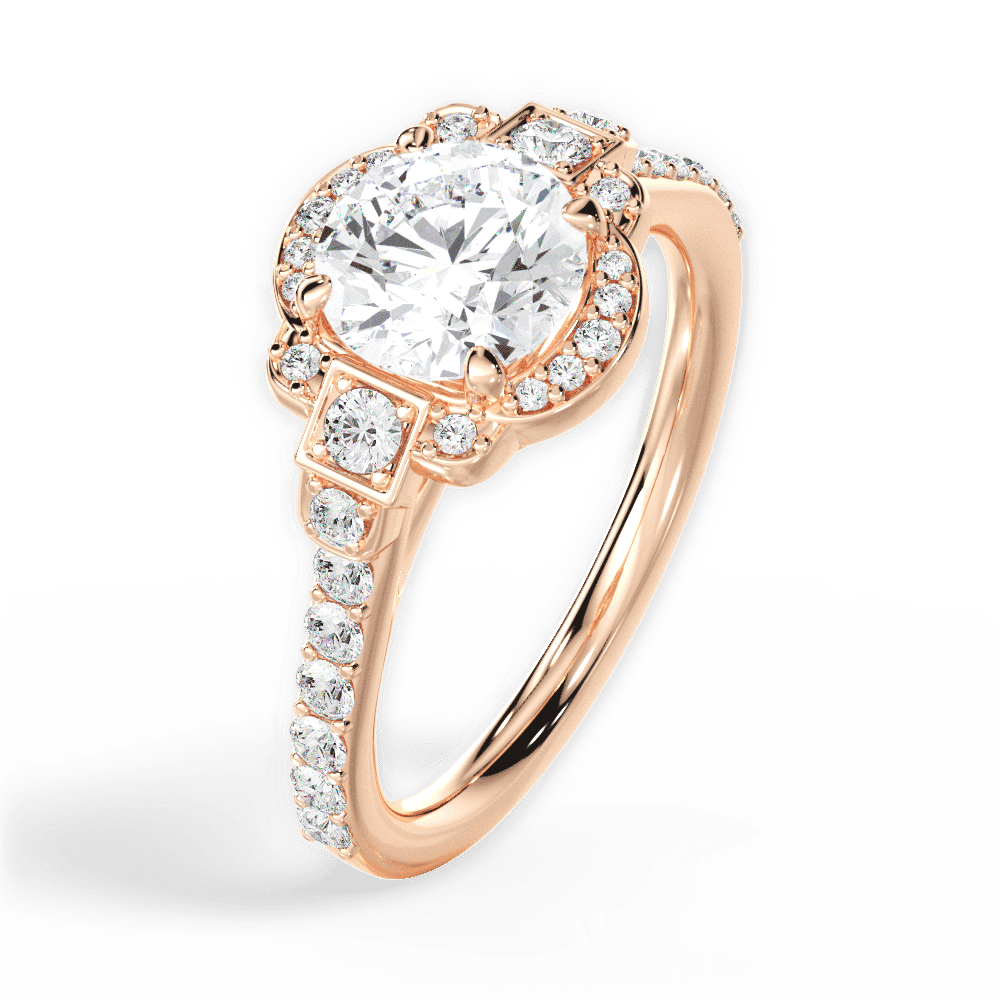 14kt Rose Gold/18kt Rose Gold/round/side