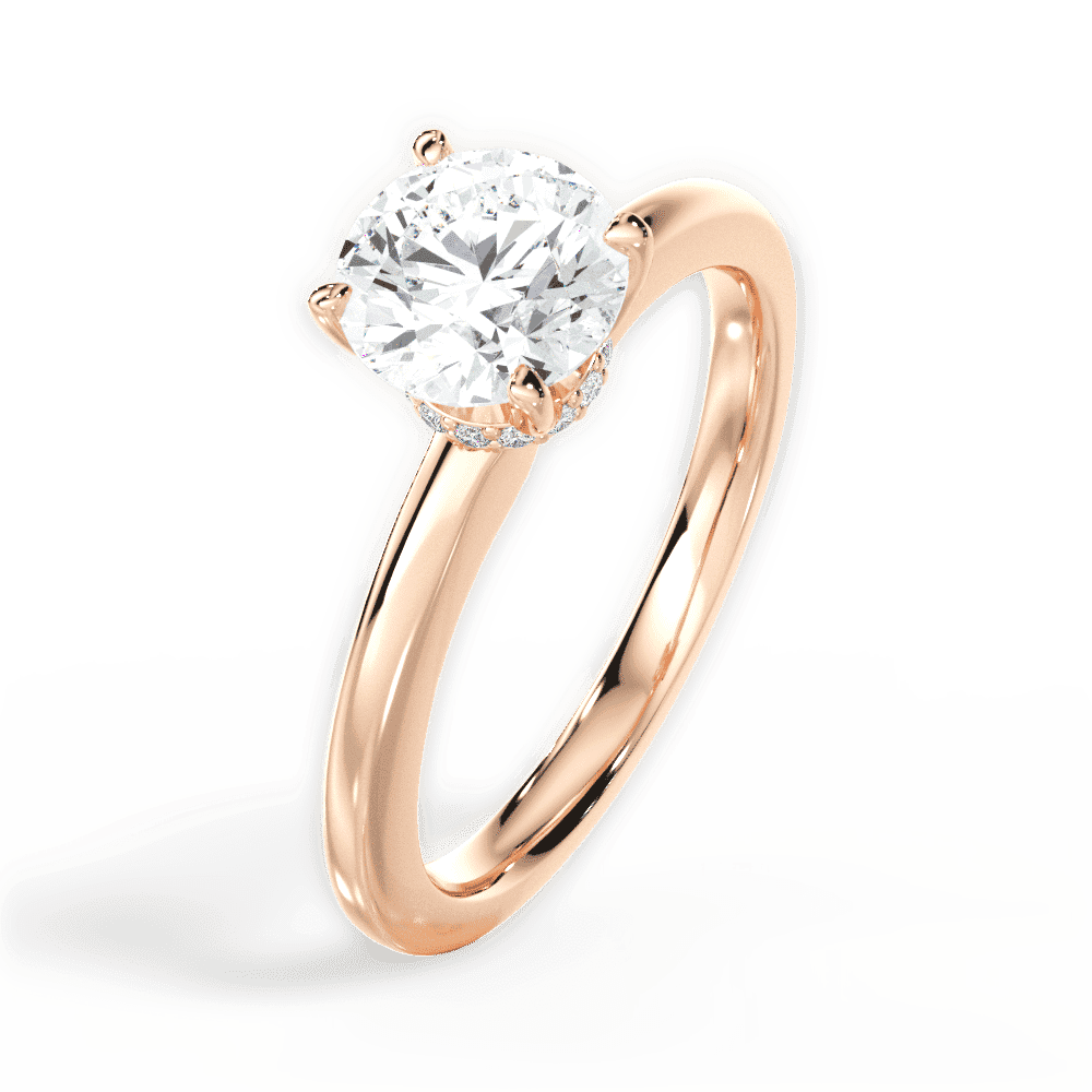 14kt Rose Gold/18kt Rose Gold/round/side