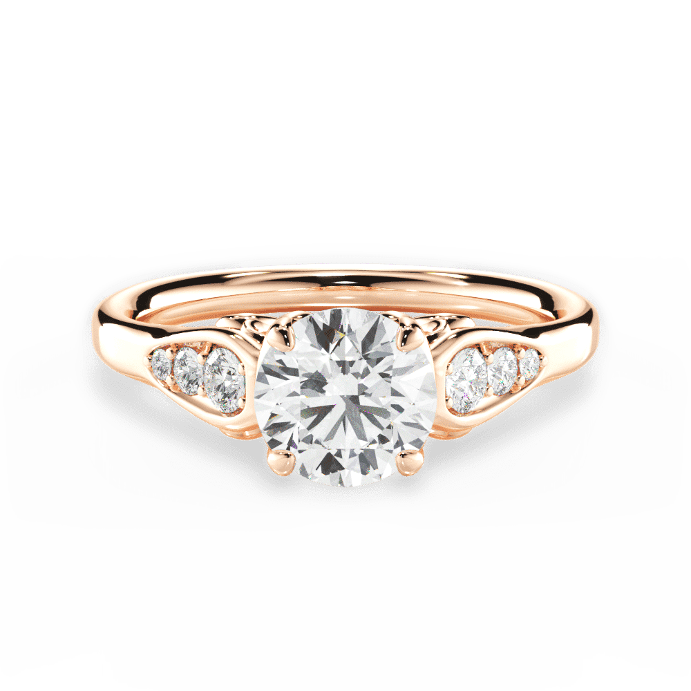 14kt Rose Gold/18kt Rose Gold/round/top