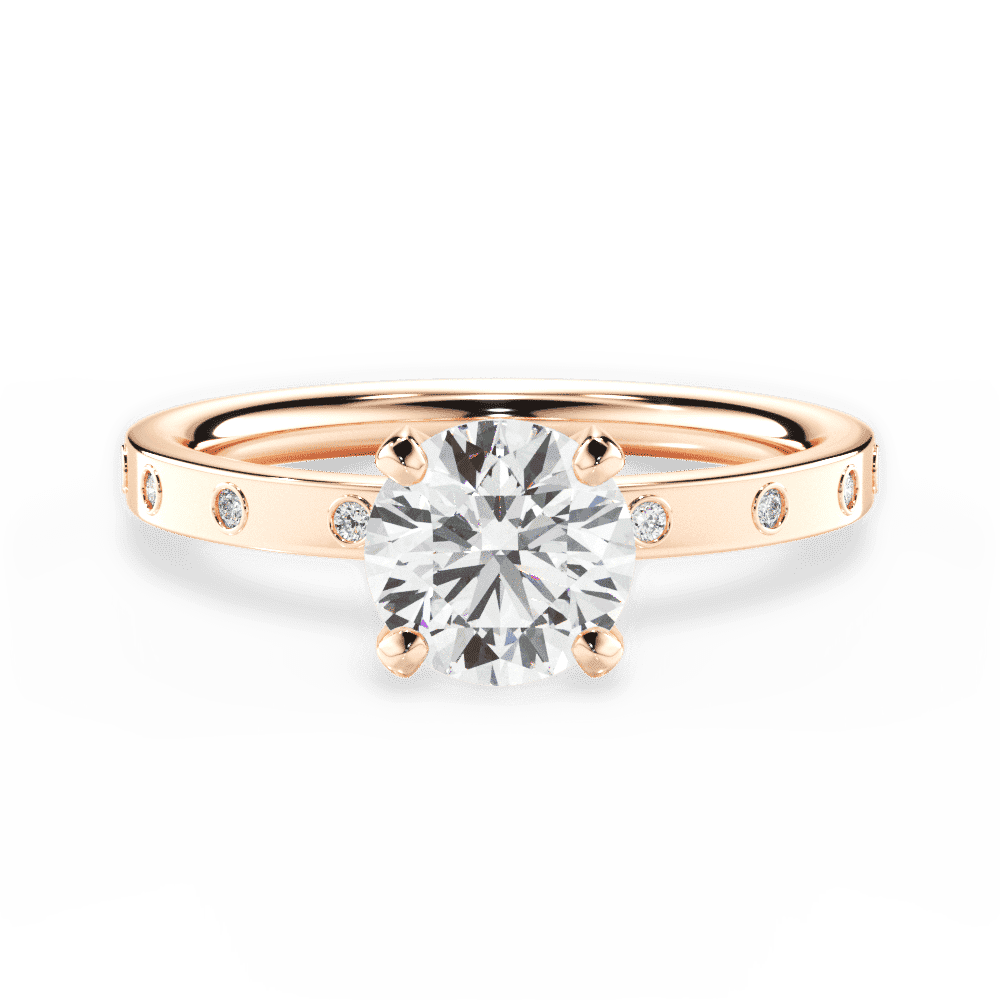 14kt Rose Gold/18kt Rose Gold/round/top