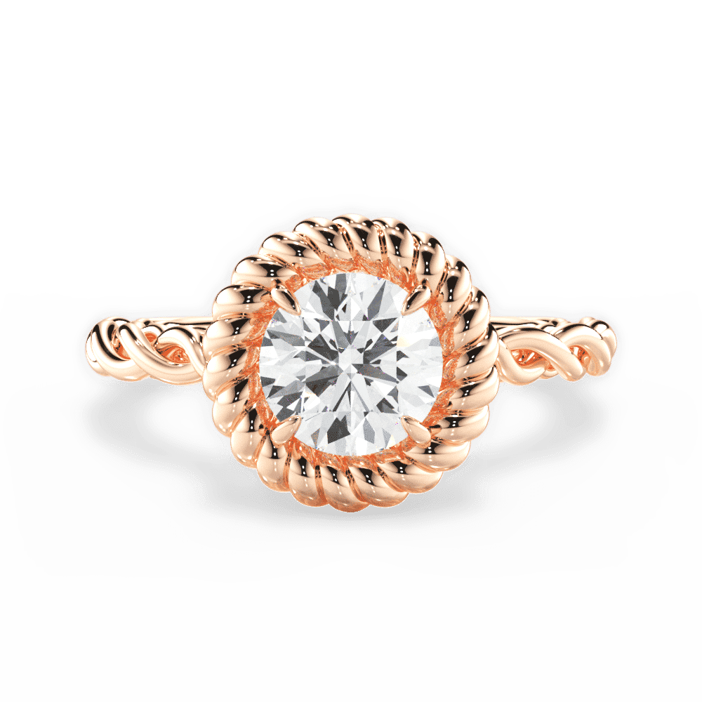 14kt Rose Gold/18kt Rose Gold/round/top