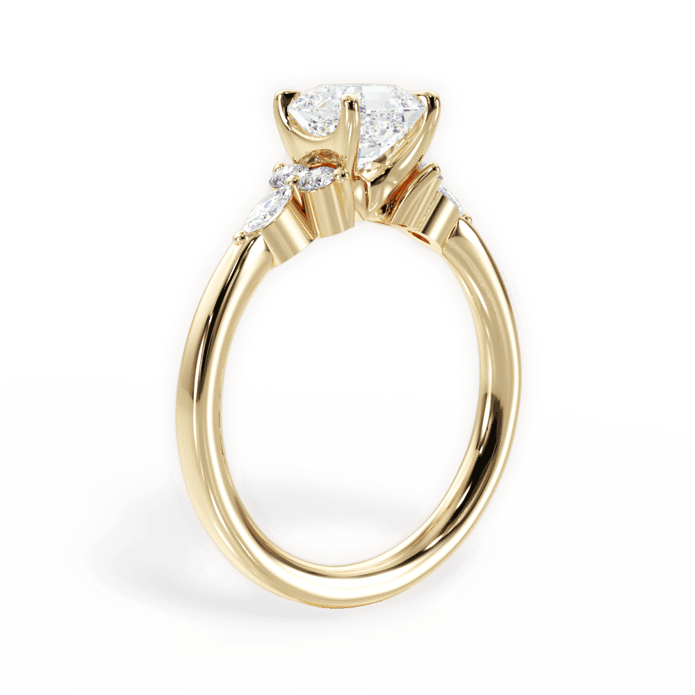 14kt Yellow Gold/18kt Yellow Gold/asscher/front