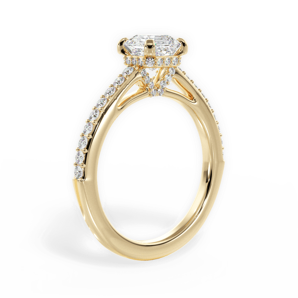 14kt Yellow Gold/18kt Yellow Gold/asscher/front