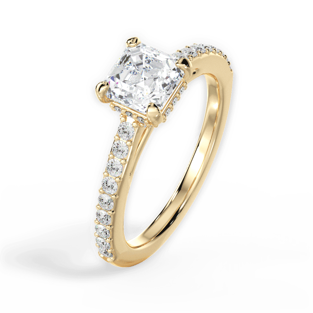 14kt Yellow Gold/18kt Yellow Gold/asscher/perspective