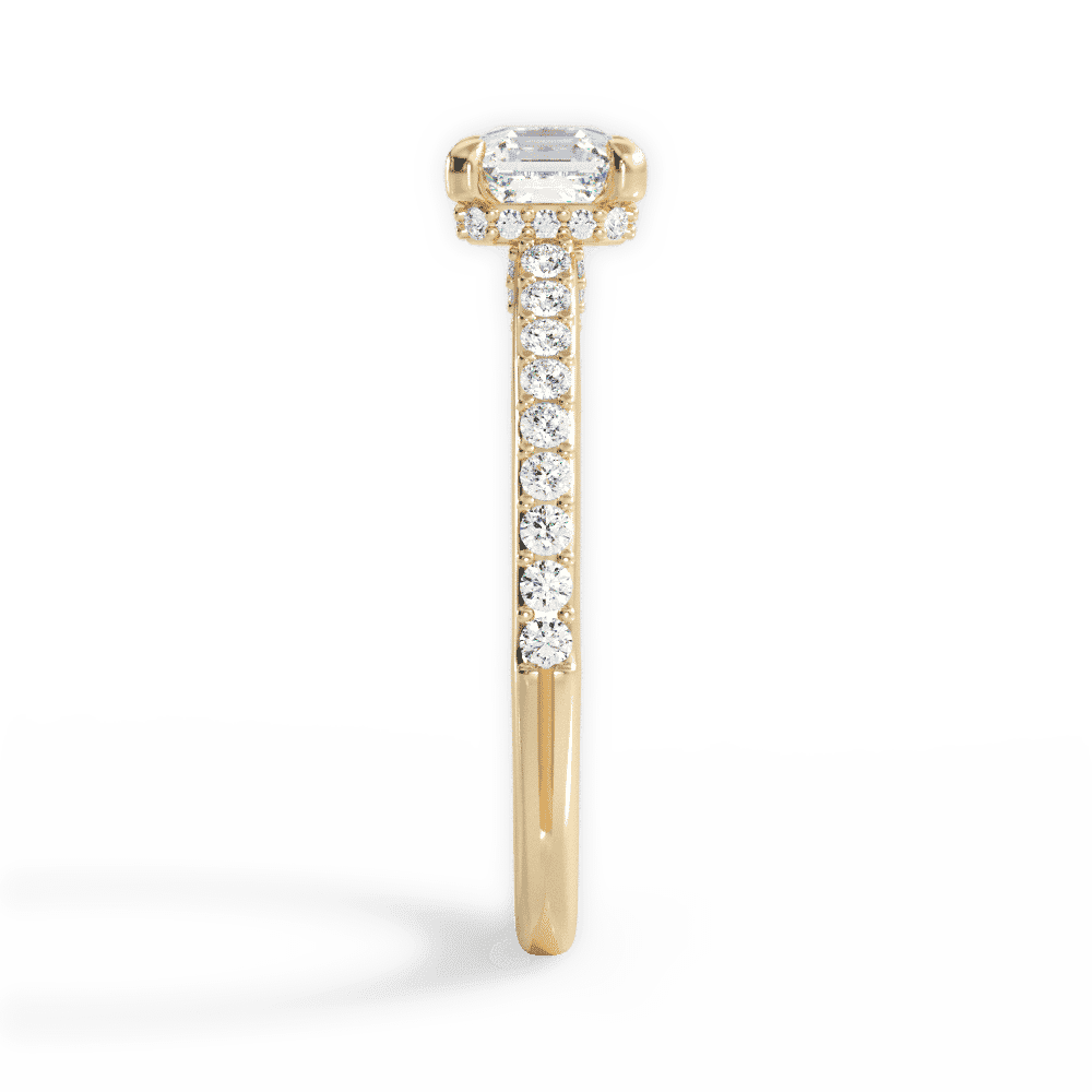 14kt Yellow Gold/18kt Yellow Gold/asscher/side