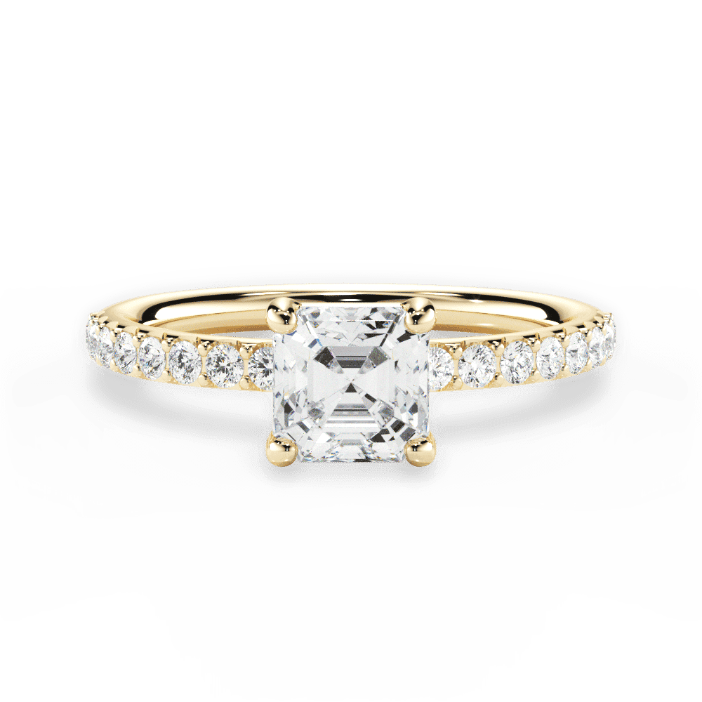 14kt Yellow Gold/18kt Yellow Gold/asscher/top
