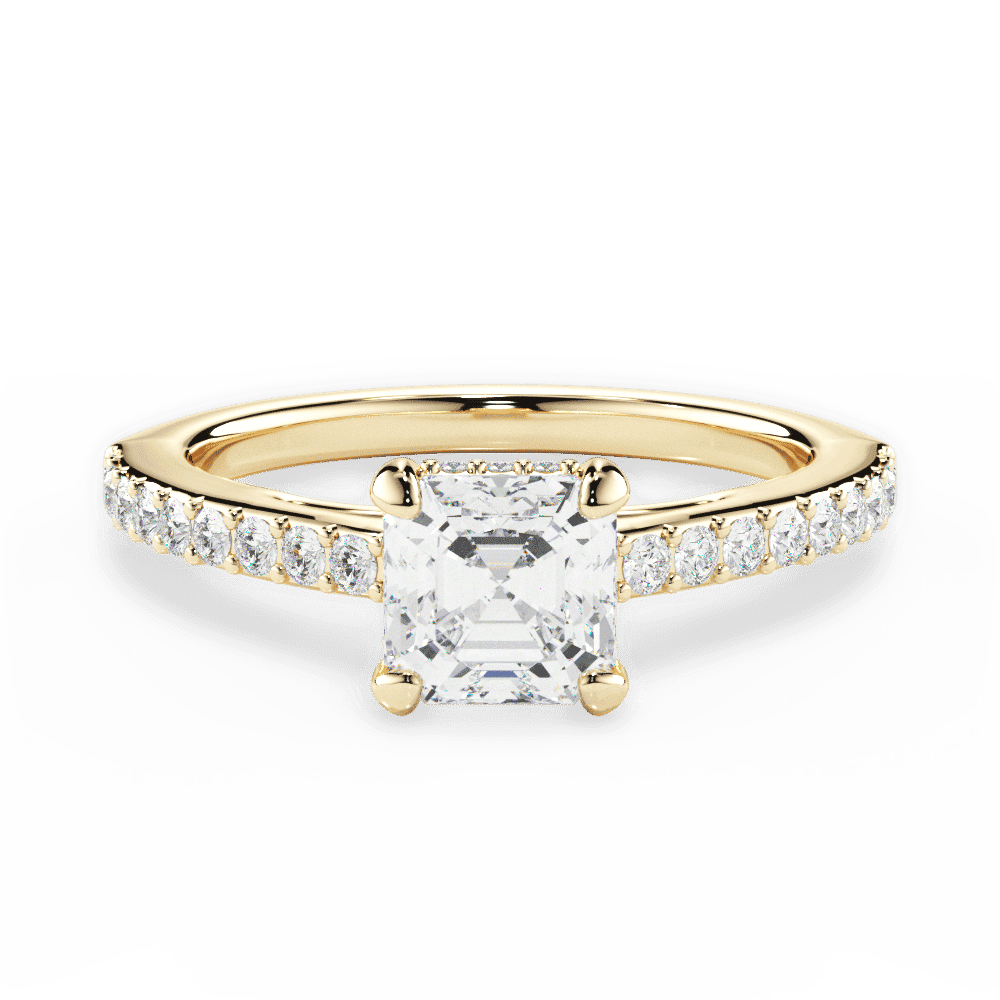 14kt Yellow Gold/18kt Yellow Gold/asscher/top
