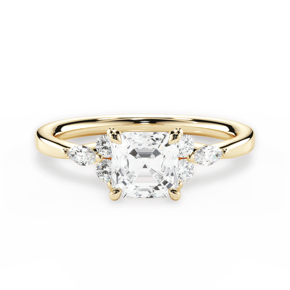14kt Yellow Gold/18kt Yellow Gold/asscher/top
