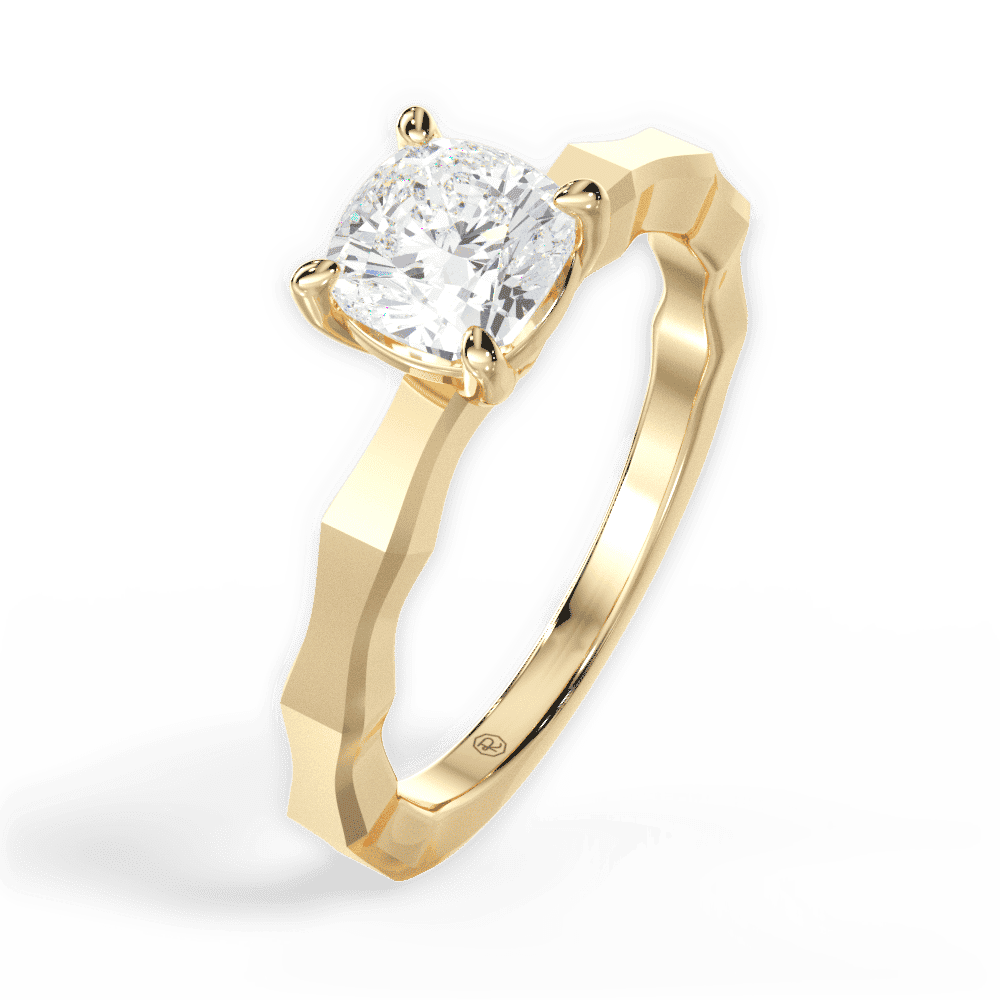 14kt Yellow Gold/18kt Yellow Gold/cushion/perspective