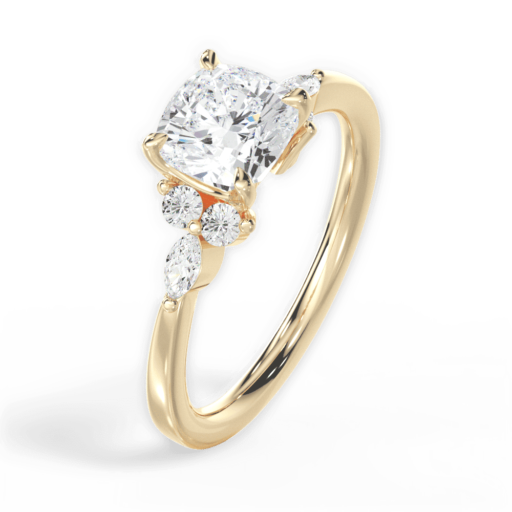 14kt Yellow Gold/18kt Yellow Gold/cushion/perspective