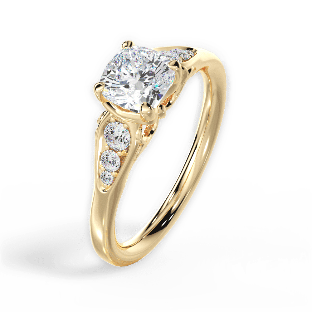 14kt Yellow Gold/18kt Yellow Gold/cushion/perspective