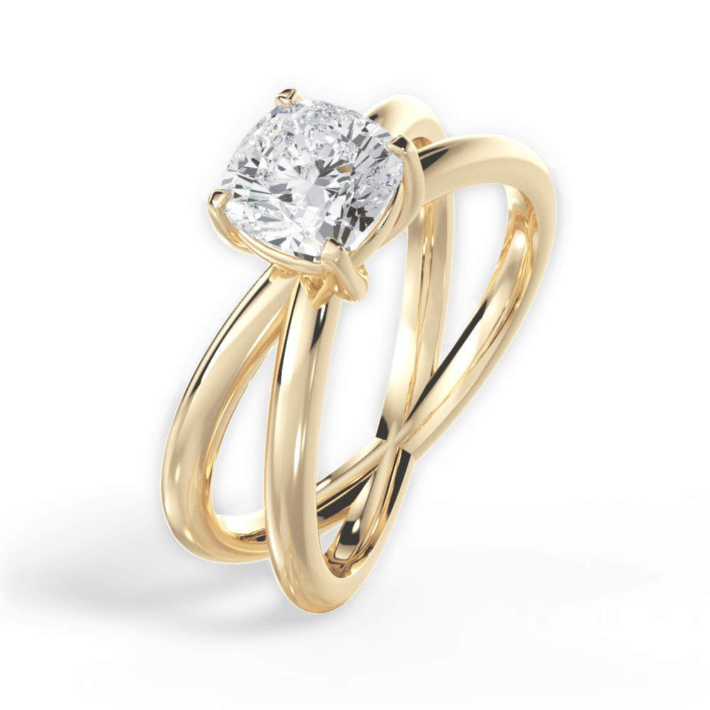 14kt Yellow Gold/18kt Yellow Gold/cushion/perspective