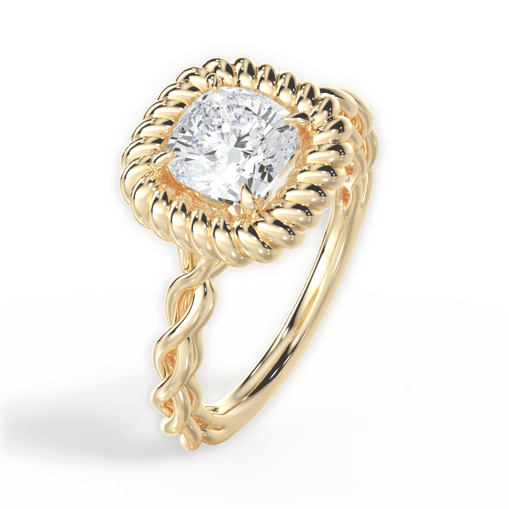 14kt Yellow Gold/18kt Yellow Gold/cushion/perspective