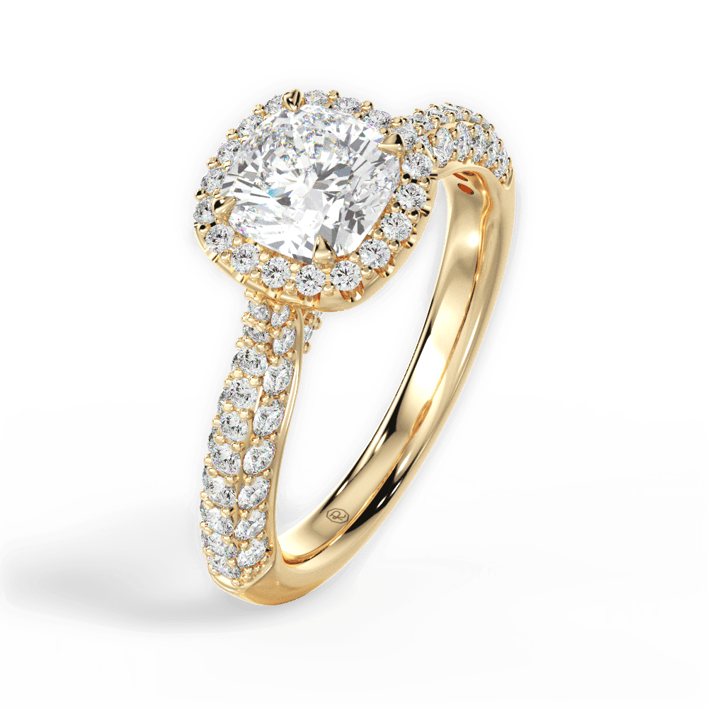 14kt Yellow Gold/18kt Yellow Gold/cushion/perspective
