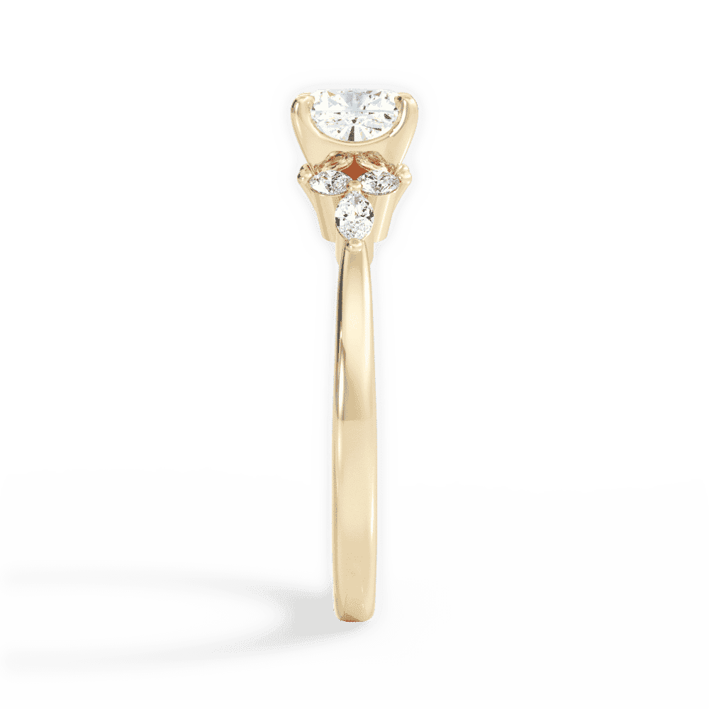 14kt Yellow Gold/18kt Yellow Gold/cushion/side