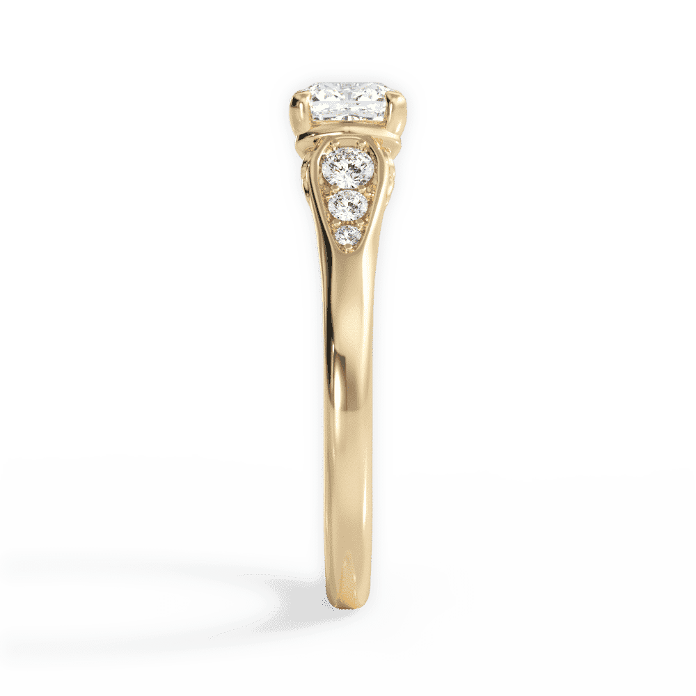 14kt Yellow Gold/18kt Yellow Gold/cushion/side