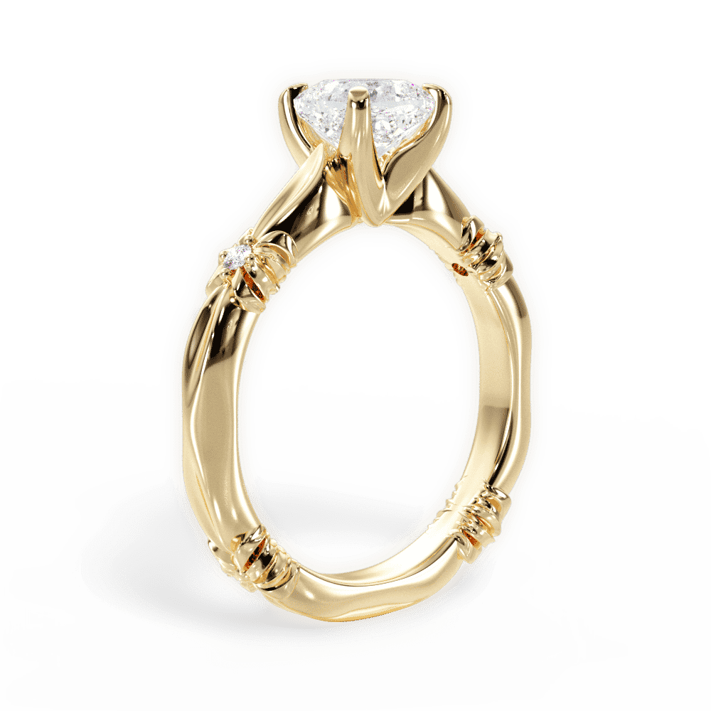 14kt Yellow Gold/18kt Yellow Gold/cushion/side