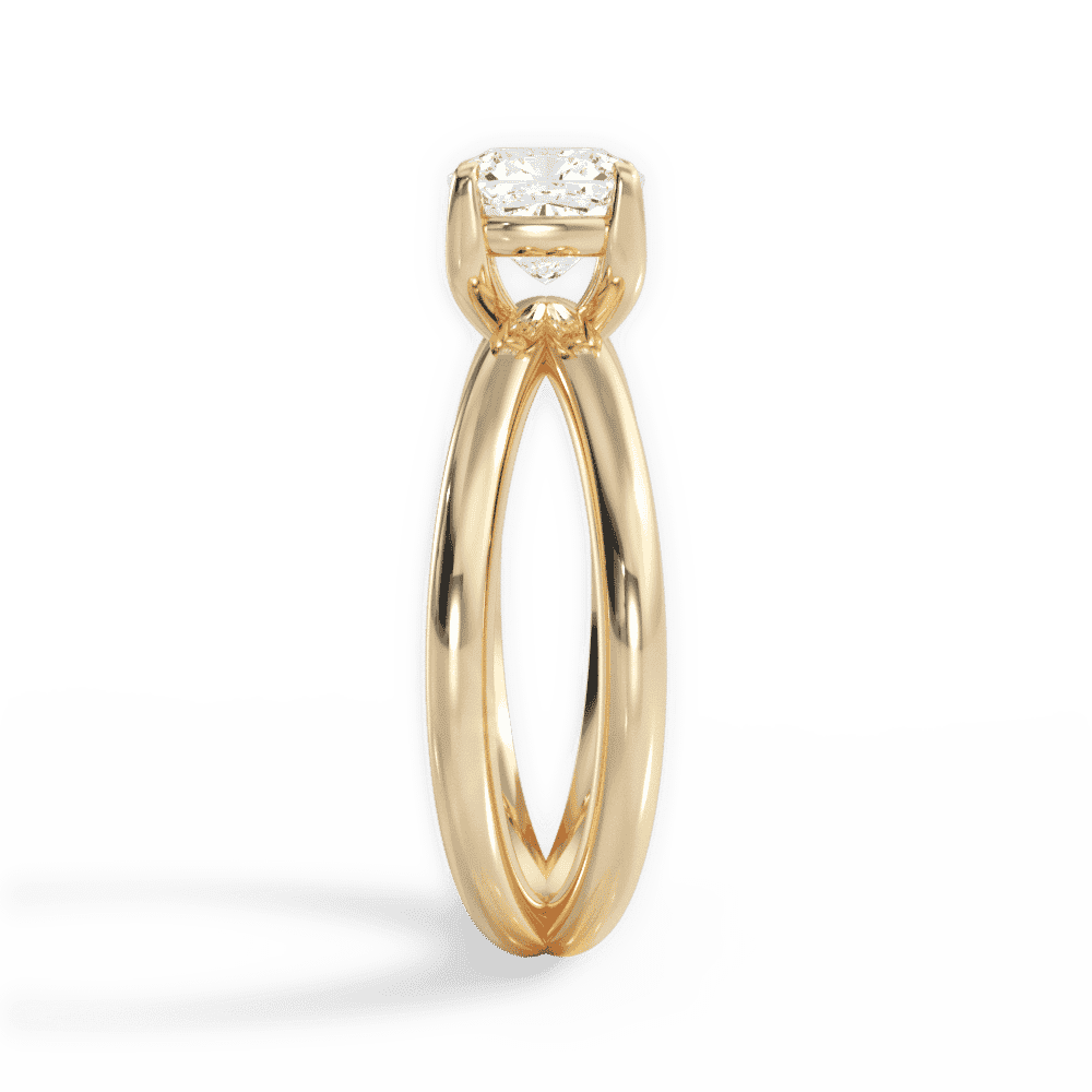 14kt Yellow Gold/18kt Yellow Gold/cushion/side