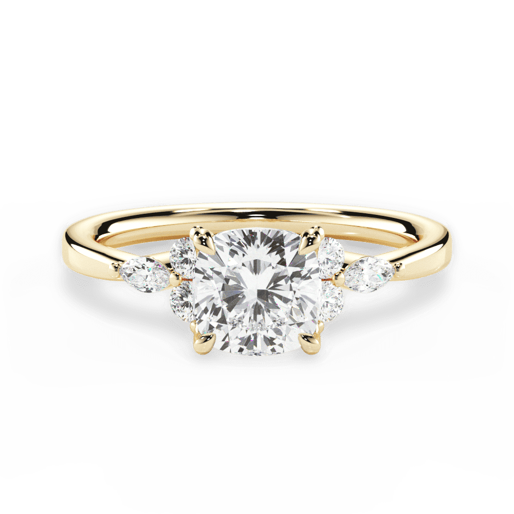 14kt Yellow Gold/18kt Yellow Gold/cushion/top