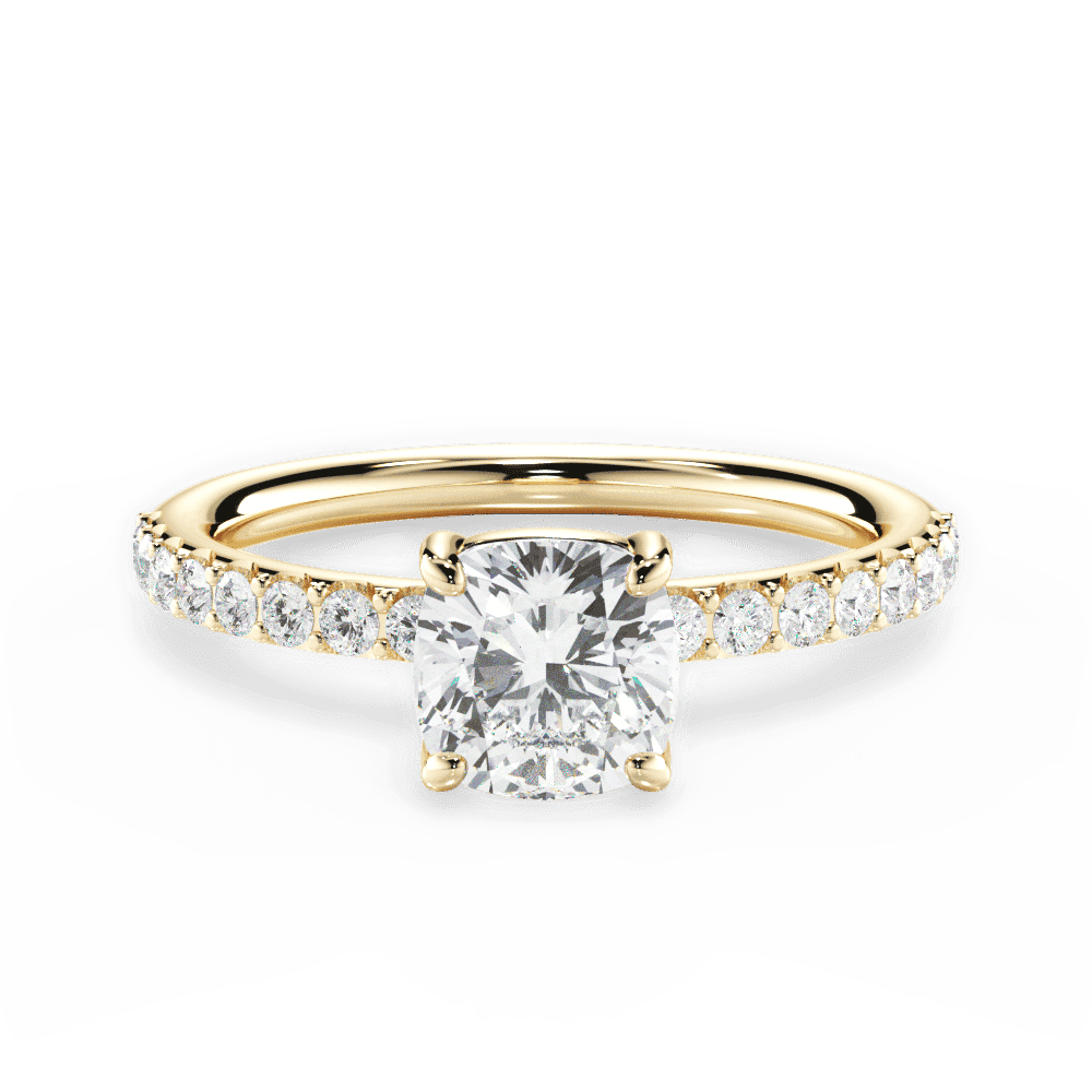 14kt Yellow Gold/18kt Yellow Gold/cushion/top