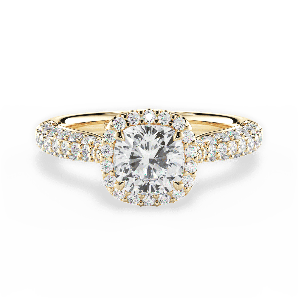 14kt Yellow Gold/18kt Yellow Gold/cushion/top
