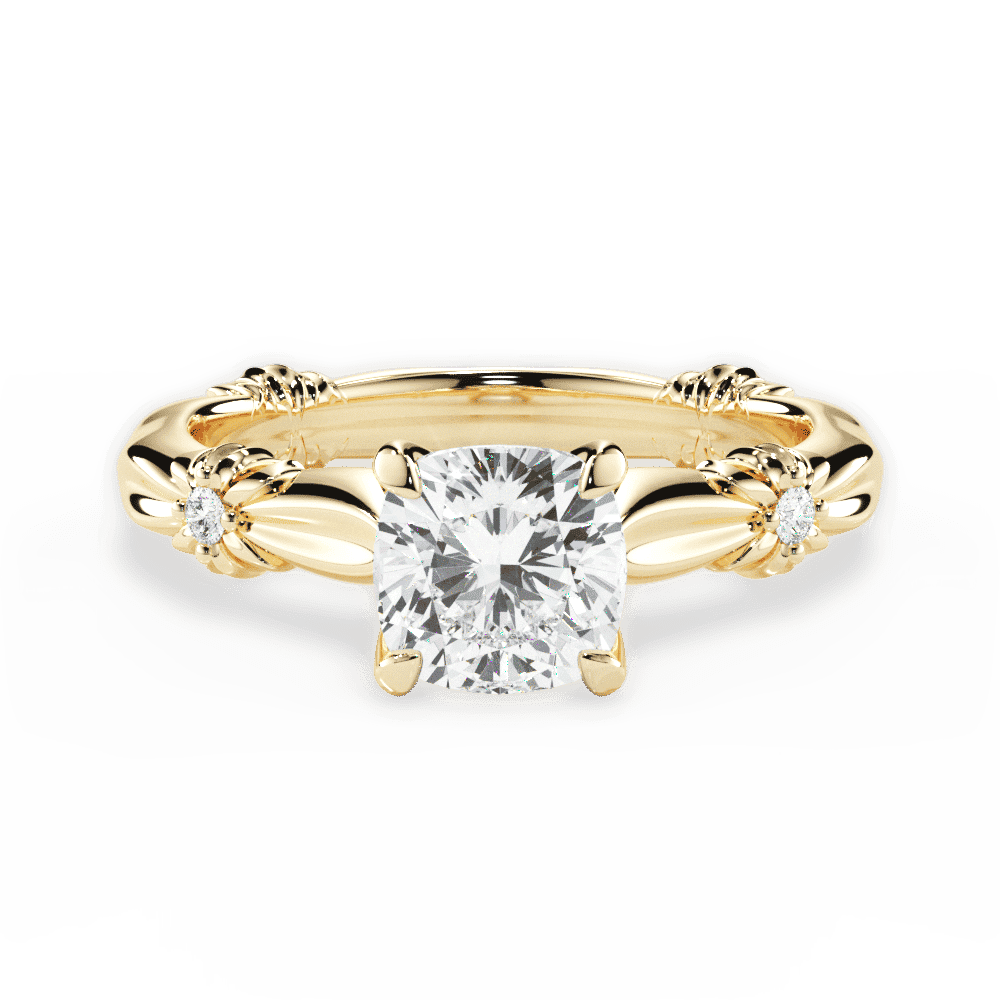 14kt Yellow Gold/18kt Yellow Gold/cushion/top