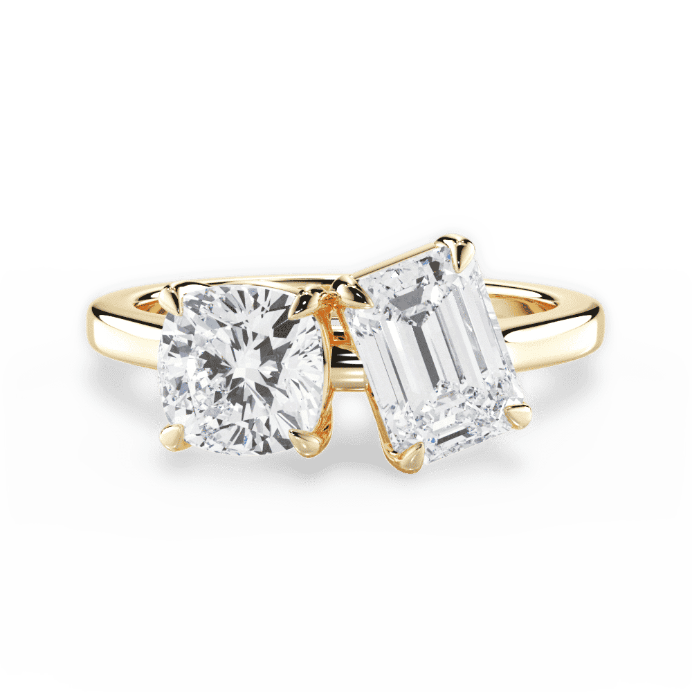 14kt Yellow Gold/18kt Yellow Gold/emerald/top