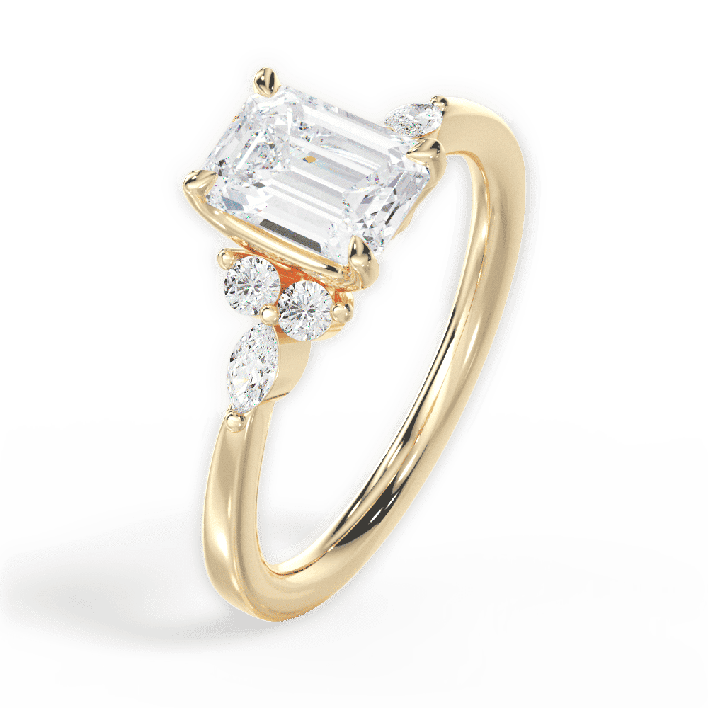 14kt Yellow Gold/18kt Yellow Gold/emerald/perspective