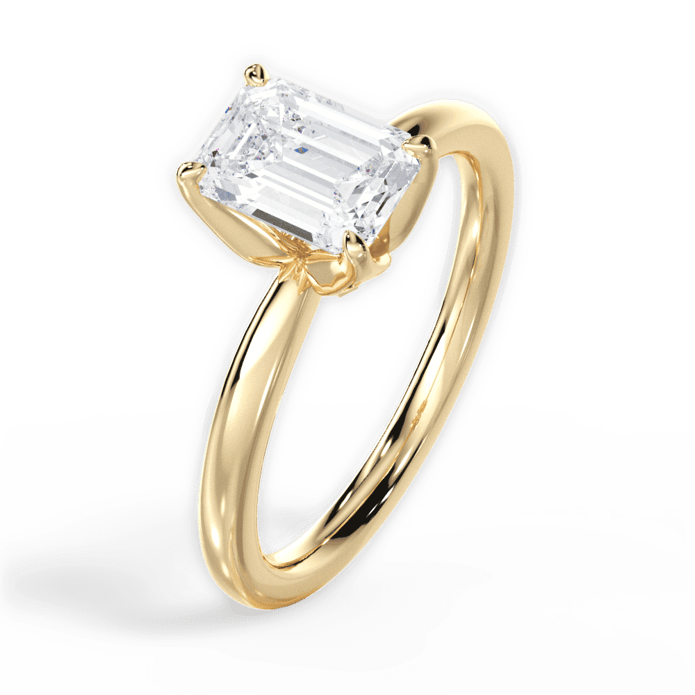 14kt Yellow Gold/18kt Yellow Gold/emerald/side