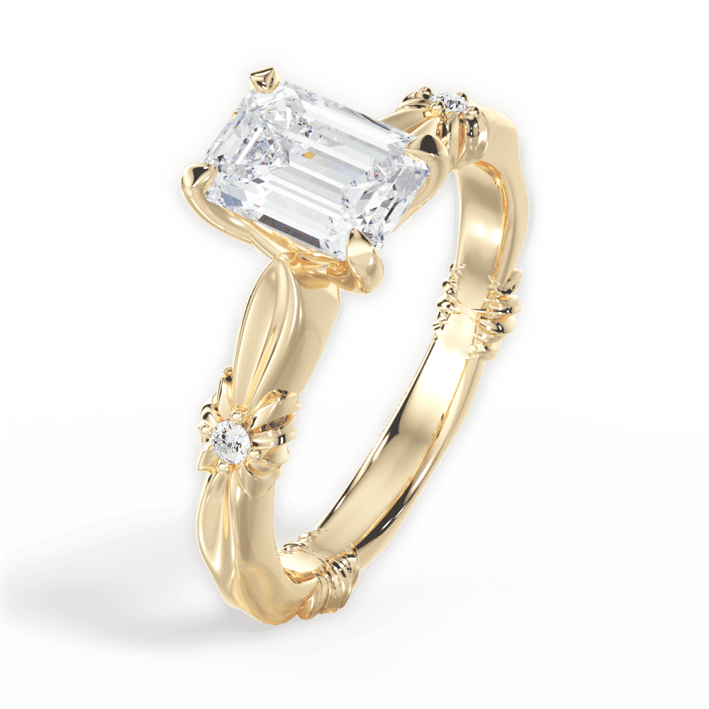 14kt Yellow Gold/18kt Yellow Gold/emerald/side
