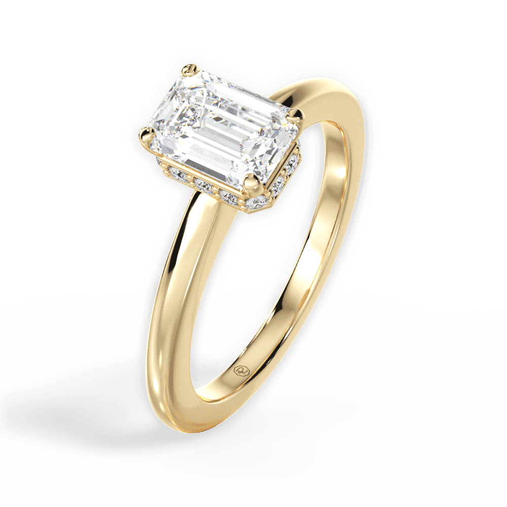 14kt Yellow Gold/18kt Yellow Gold/emerald/side